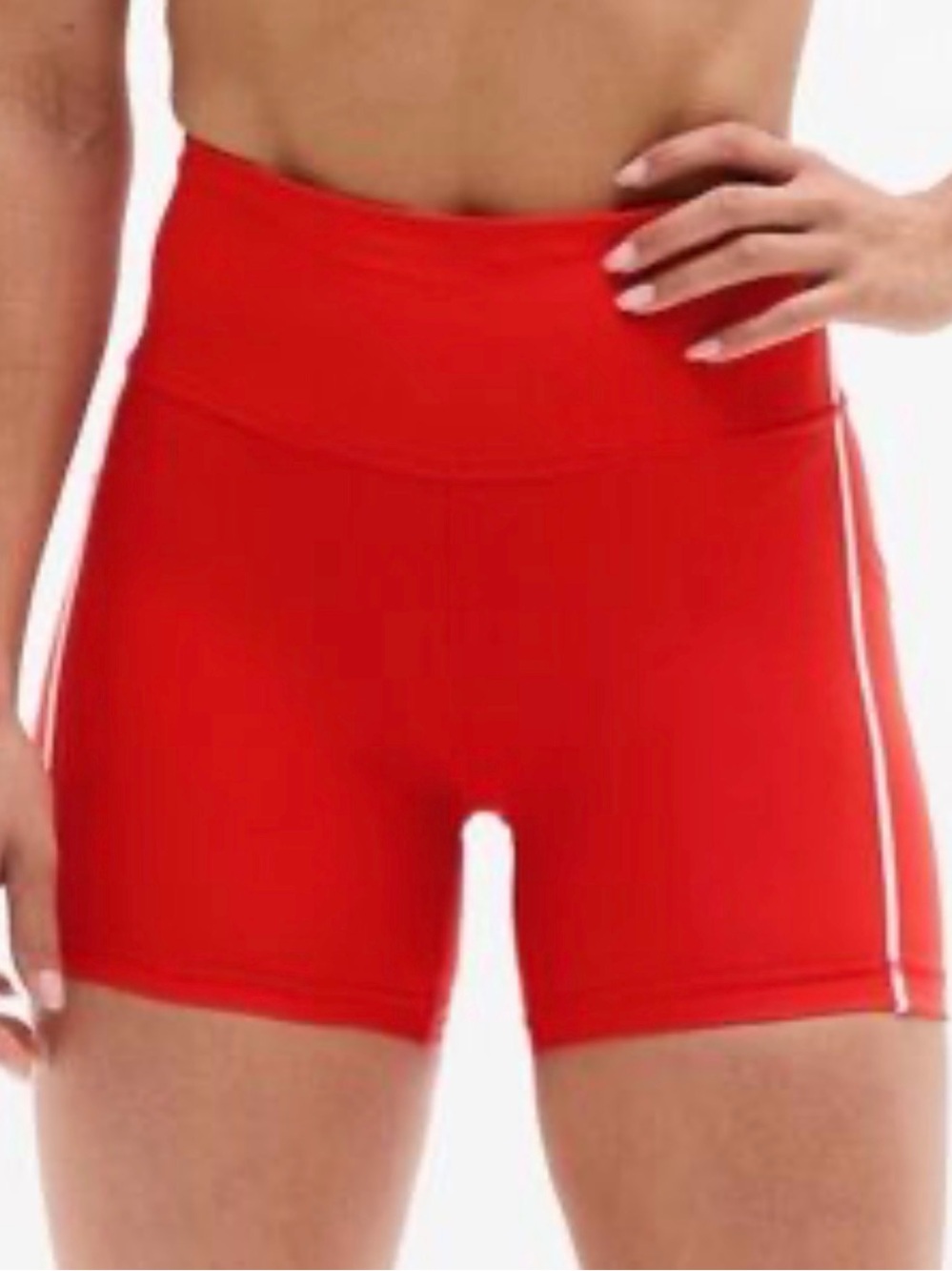 Athleta Interval stash tipped 5” athletic shorts Large workout cycling Yoga Gym